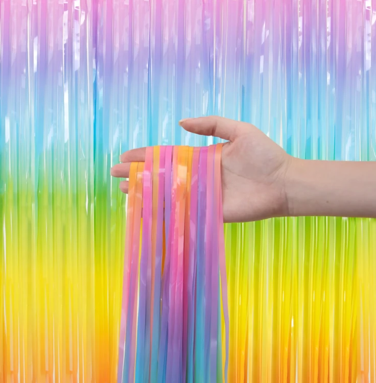 Kurtyna imprezowa tęczowa pastelowa 100x200cm