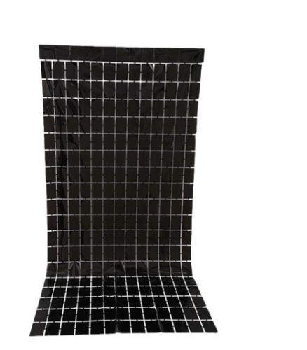 Kurtyna imprezowa płytowa kwadraty czarna 100x200cm