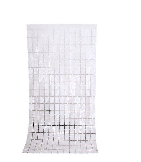 Kurtyna imprezowa kwadraty srebrna 100x200cm