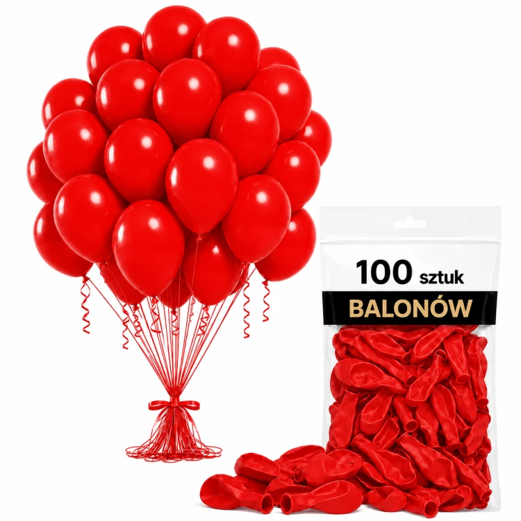 Balony lateksowe czerwone 100 szt.