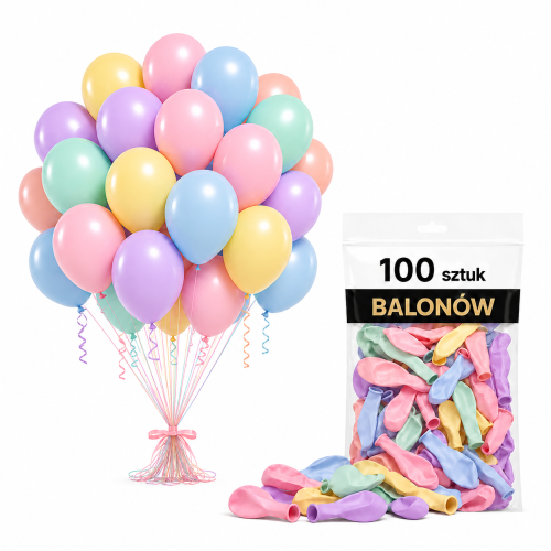 Balony lateksowe mix kolorów 100 szt.