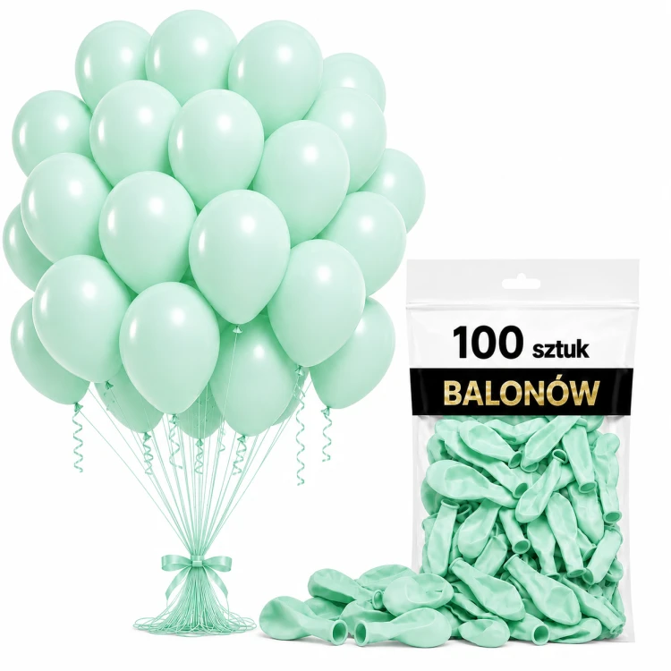 Balony lateksowe miętowe 100 szt.