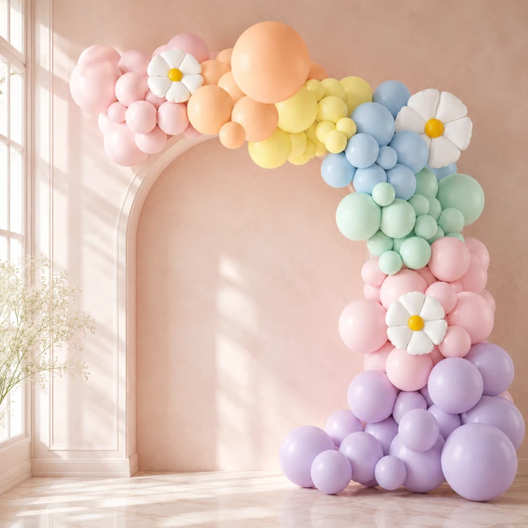 Balony pastelowe 138 szt dekoracje imprezowe scianka kwiatki