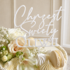 Topper chrzest swiety z imieniem bialy personalizowany