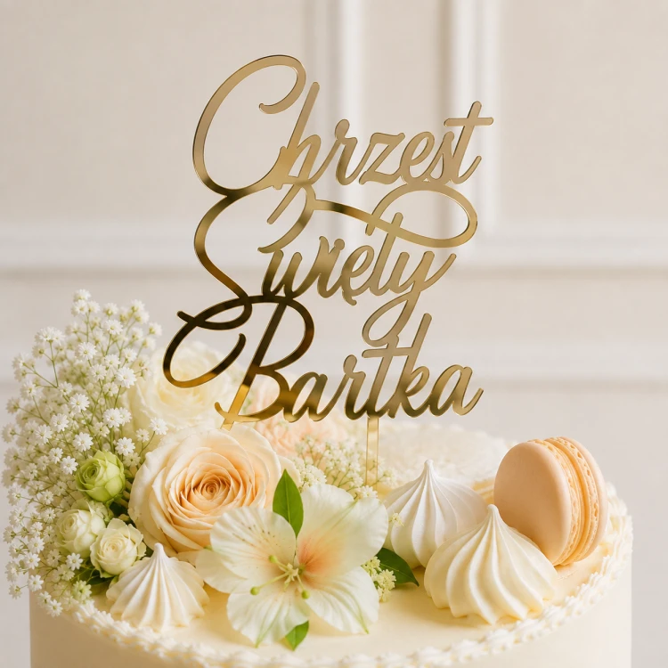 Topper_dekoracje_na_chrzest_święty_imię_personalizowany_dekoracja_na_tort