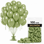Balony_dekoracje_na_urodziny_lateksowe_zielony_oliwkowy_100_szt