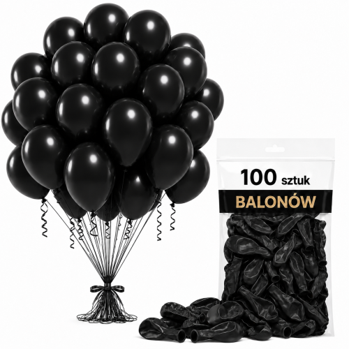 Balony_dekoracje_na_urodziny_lateksowe_czarne_100_szt