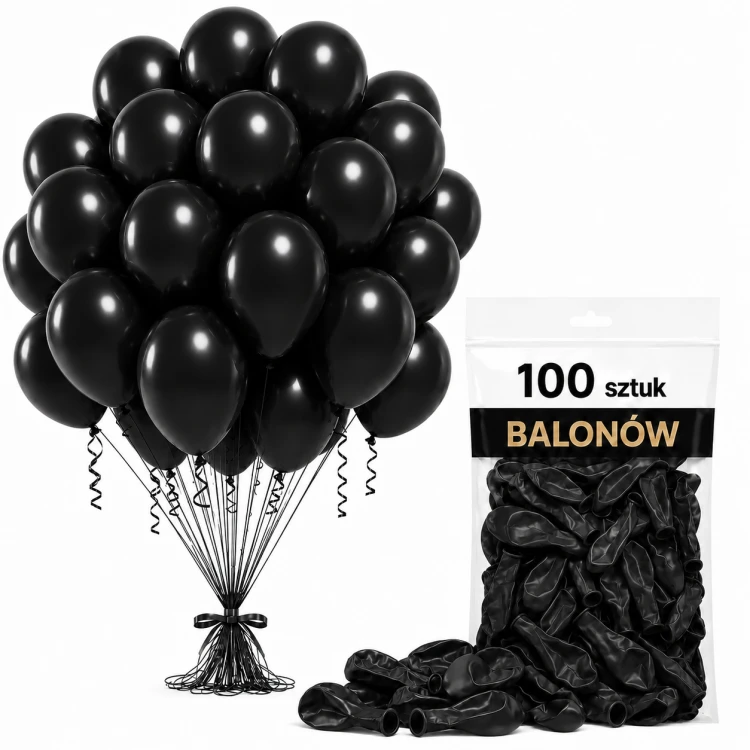 Balony_dekoracje_na_urodziny_lateksowe_czarne_100_szt