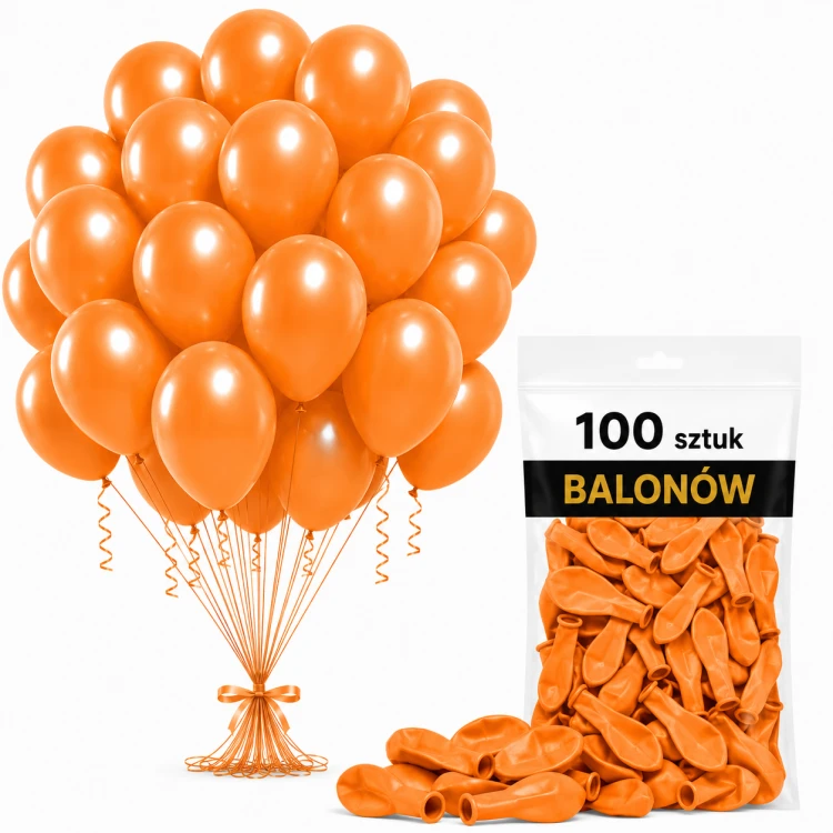 Balony_dekoracje_na_urodzinyl_ateksowe_pomarańczowe_100_szt