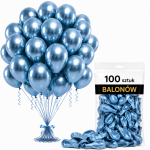 Balony_dekoracje_na_urodziny_lateksowe_niebieskie_chromowe_100_szt