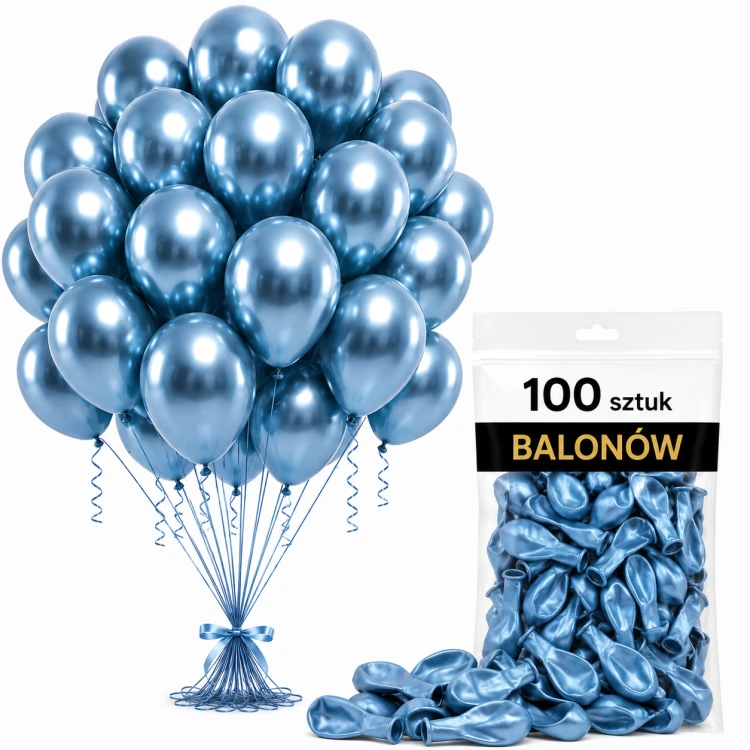 Balony_dekoracje_na_urodziny_lateksowe_niebieskie_chromowe_100_szt