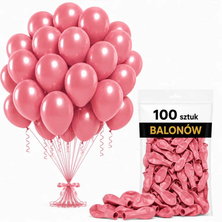 Balony_dekoracje_na_urodziny_lateksowe_dziki_róż_100_szt