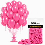 Balony_dekoracje_na_urodziny_lateksowe_ciemny_różowy_100_szt