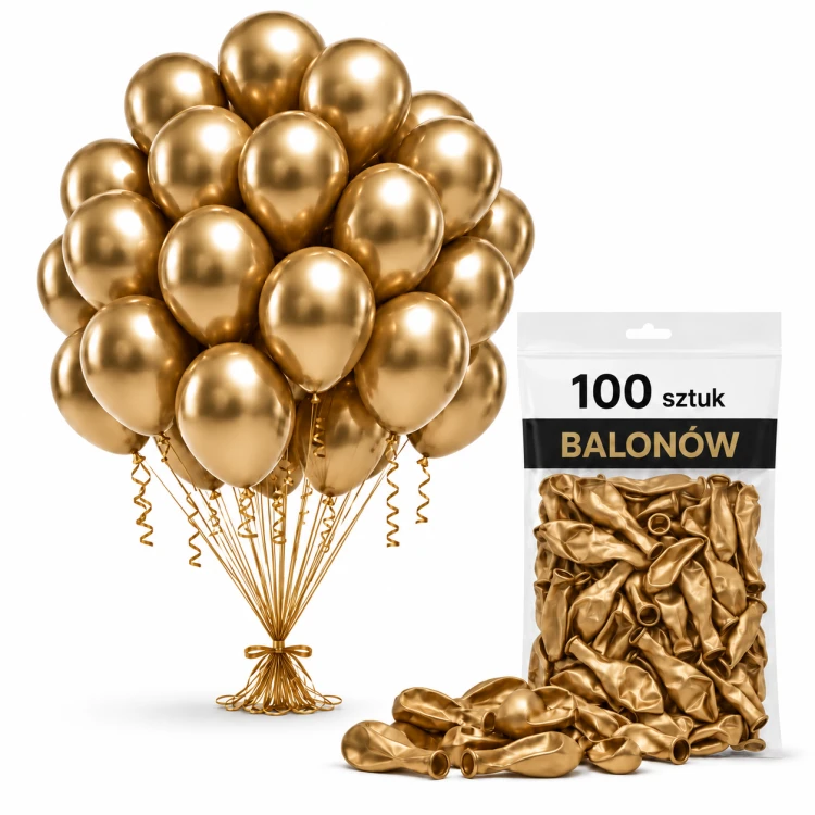 złote zlote balony lateksowe 100 szt zloty chrom urodziny wesele.png