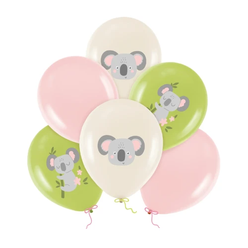Balony_dekoracje_urodzinowe_Koala_12cali_6szt_zestaw