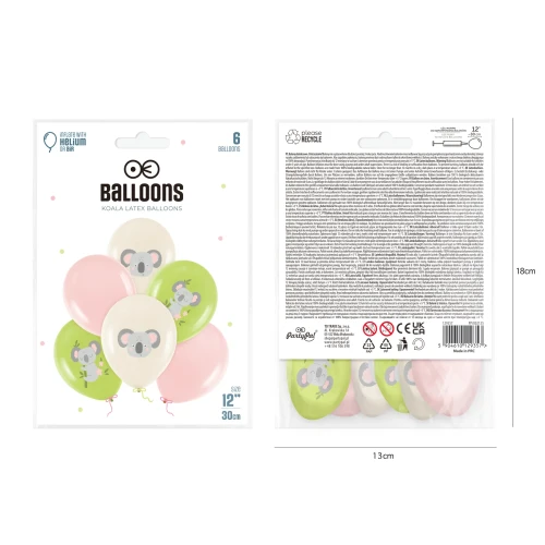 Balony_dekoracje_urodzinowe_Koala_12cali_6szt_zestaw_dekoracja