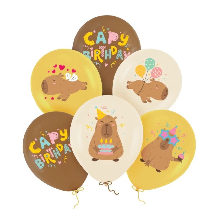 Balony_dekoracje_urodzinowe_Capybara 12cali_6szt