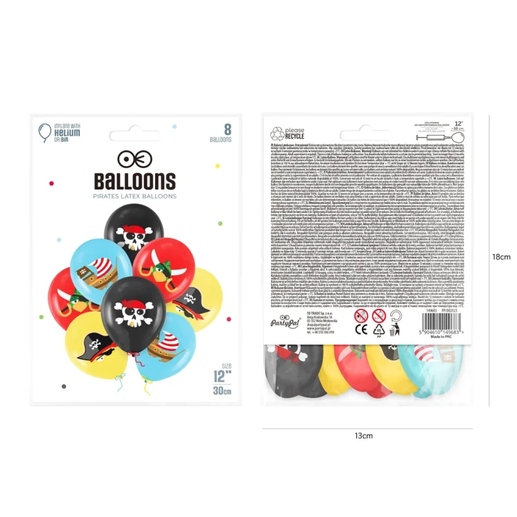 Balony_dekoracje_urodzinowe_Piraci_12cali_8szt_opakowanie
