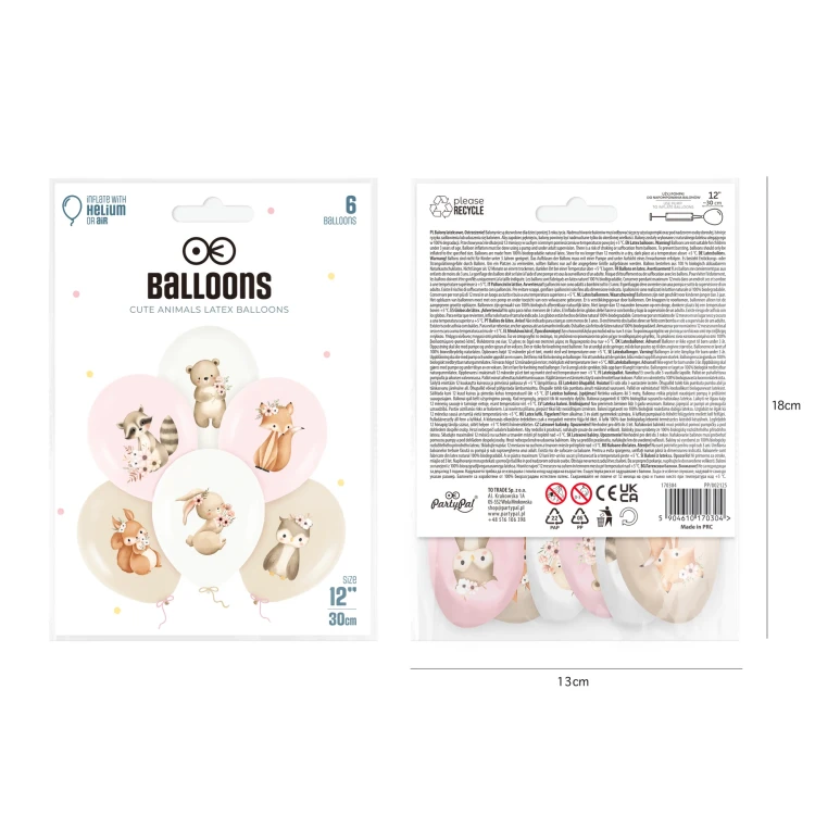 Balony_dekoracje_Zwierzątka_Leśne_Woodland_12_cali_zestaw