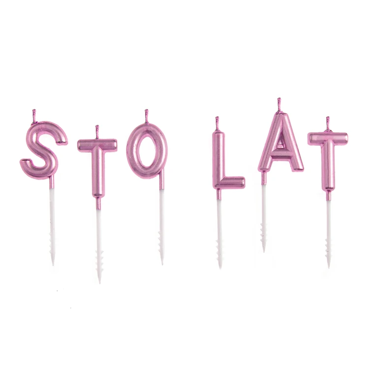 swieczki-napis-na-tort-sto-lat-rose-gold-dekoracje-urodzinowe-na-tort-swieczka