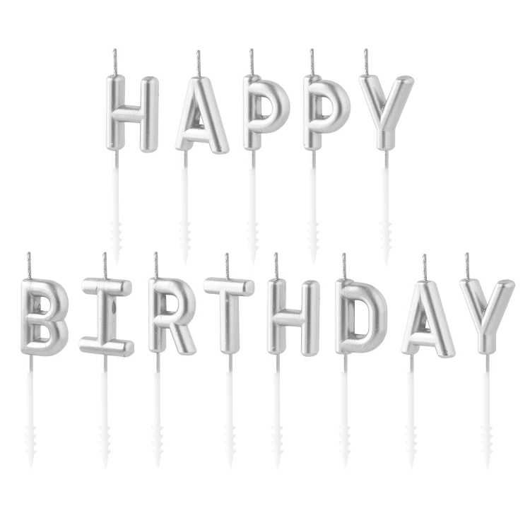 swieczki-napis-na-tort-happy-birthday-srebrny-dekoracje-urodzinowe-na-tort-swieczka
