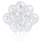 balony ze srebrnym konfetti