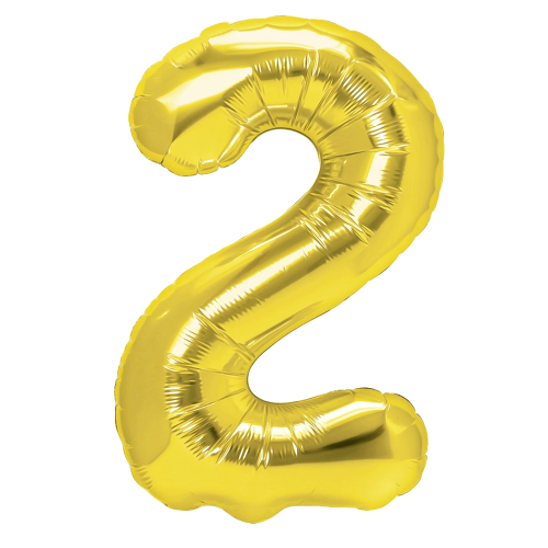 Balon foliowy cyfra 2 złoty 70cm