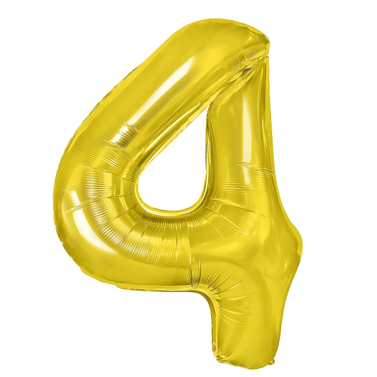 Balon foliowy cyfra 4 złoty 70cm