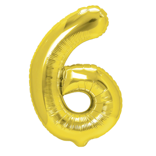 Balon foliowy cyfra 6 złoty 70cm