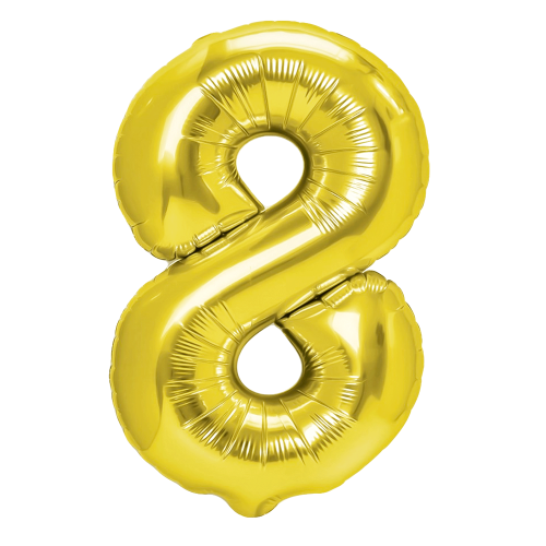 Balon foliowy cyfra 8 złoty 70cm