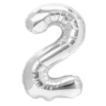 Balon foliowy cyfra 2 srebrny 70cm