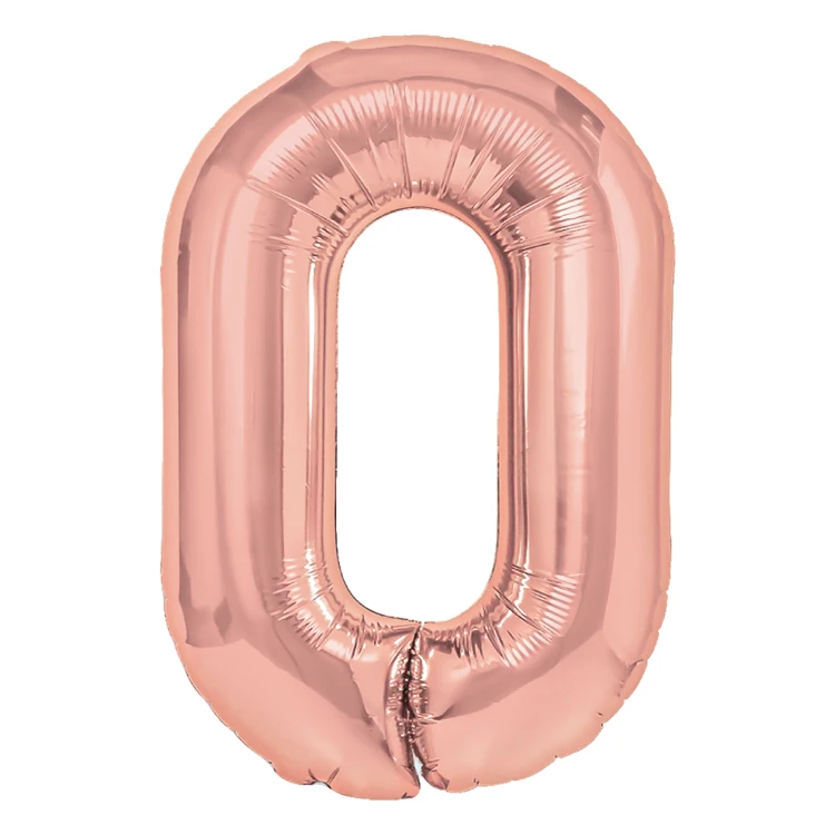 Balon foliowy cyfra 0 rose gold 70cm