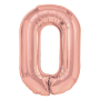 Balon foliowy cyfra 0 rose gold 70cm