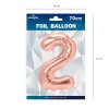 Balon foliowy cyfra 2 rose gold 70cm N