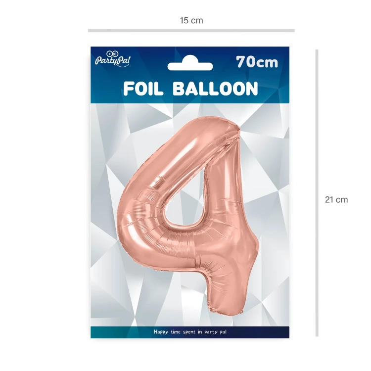 Balon foliowy cyfra 4 rose gold 70cm N