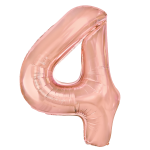 Balon foliowy cyfra 4 rose gold 70cm N