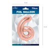 Balon foliowy cyfra 6 rose gold 70cm N