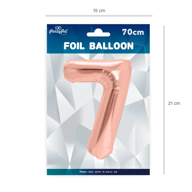 Balon foliowy cyfra 7 rose gold 70cm N