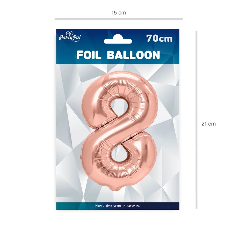Balon foliowy cyfra 8 rose gold 70cm N