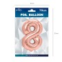 Balon foliowy cyfra 8 rose gold 70cm N