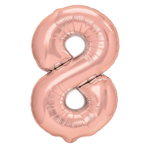 Balon foliowy cyfra 8 rose gold 70cm N