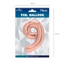 Balon foliowy cyfra 9 rose gold 70cm N