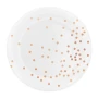 Talerzyk papierowy biały w kropki rose gold 6szt.webp