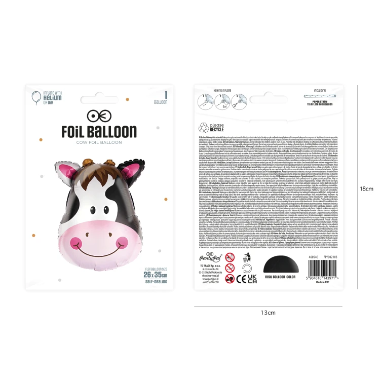 Balon foliowy Krowa 26x35cm