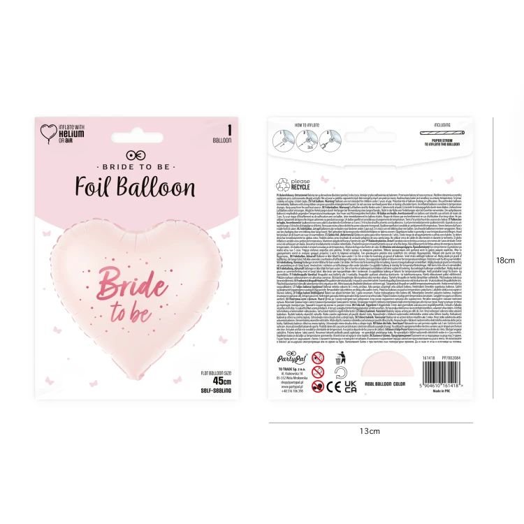 Balon foliowy Serce Bride to be 18 cali