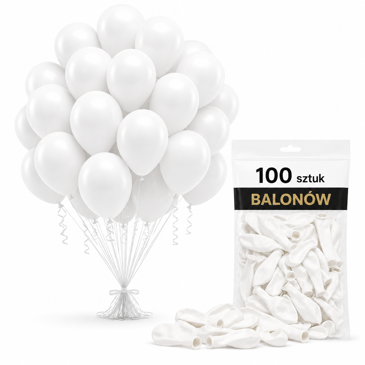 Balon lateksowy biały 27 cm 100 szt.