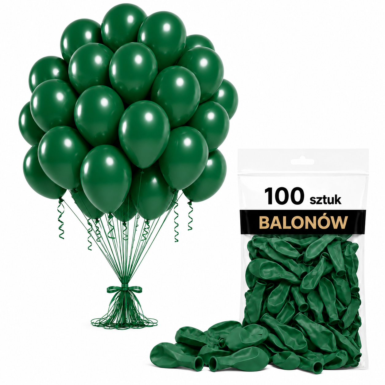 Balony lateksowe zielone 100 szt.