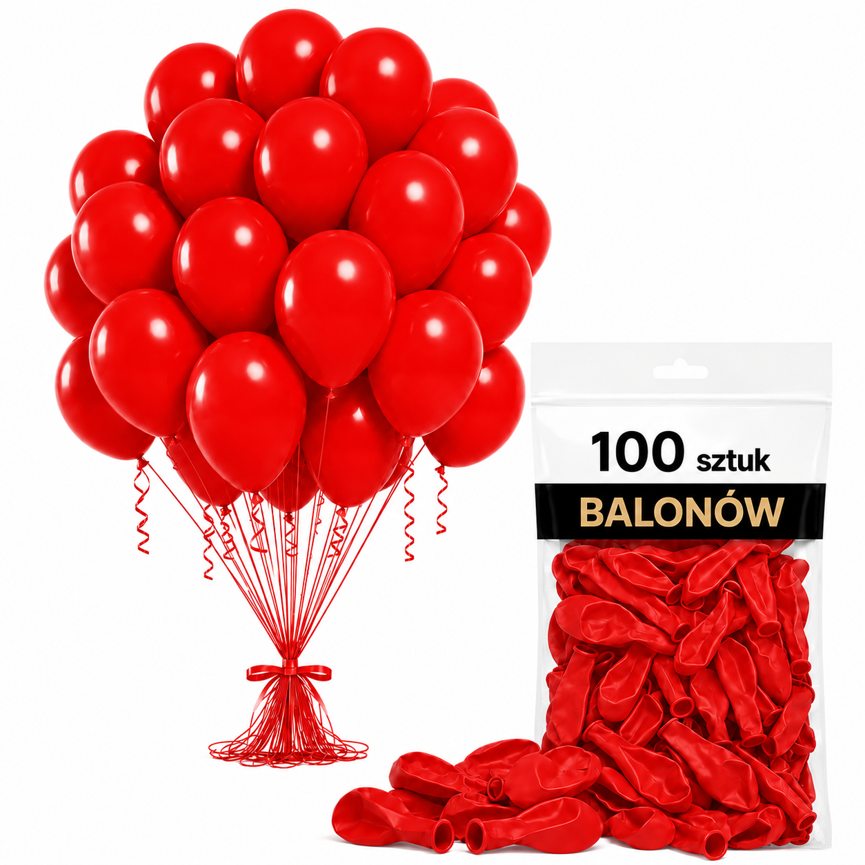 Balony lateksowe czerwone 100 szt.