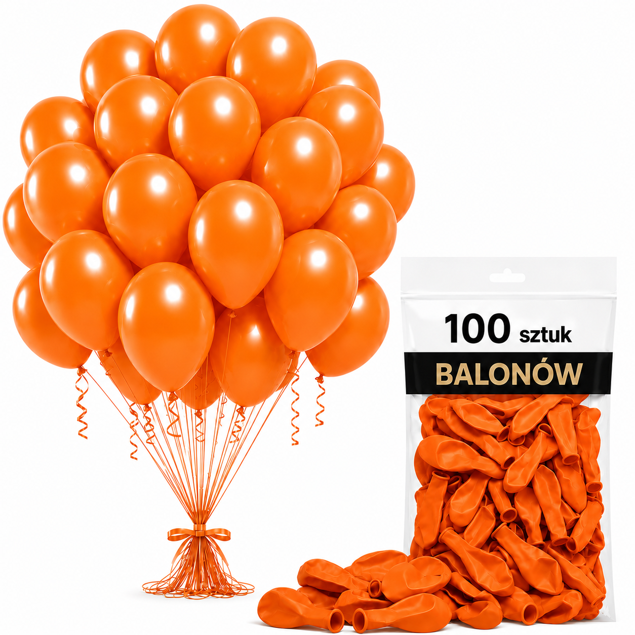 Balony lateksowe pomarańczowe 100 szt.