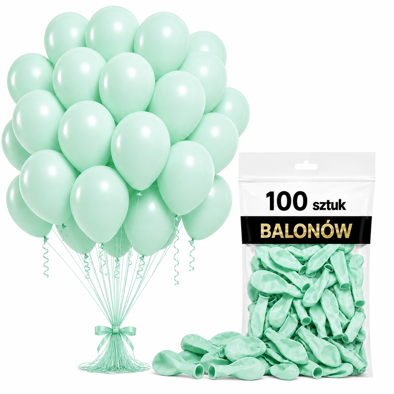 Balony lateksowe miętowe 100 szt.